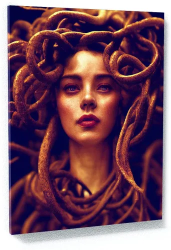 Vista 14 de Sense Canvas Medusa Greek Mythology 2 - Lienzo decorativo para decoración del hogar, póster grande de 30 x 40 / 0.75 pulgadas Medusa Mitología