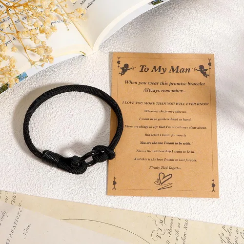 Vista 6 de Pulseras Milan para hombres, regalo inspirador para el día de San Valentín para él, novio, hermano, primo, hijo, nieto, ideas de regalo