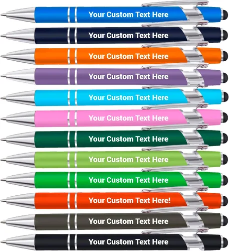 Vista 14 de Bolígrafos personalizados, bolígrafo grabador de negocios personalizados, bolígrafos personalizados con nombre, lápices capacitivos para pantallas