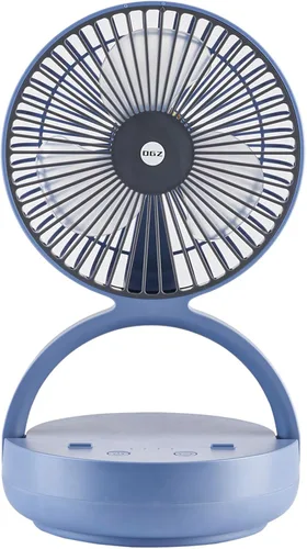 Vista 7 de OGZ Ventilador portátil inalámbrico para viajes con temporizador remoto, ventilador de escritorio pequeño de 7 pulgadas con luz nocturna LED