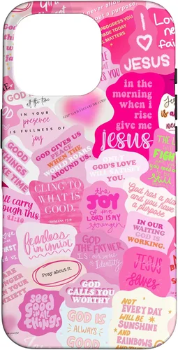 Vista 20 de Funda estética para iPhone 16 con versículos bíblicos cristianos con citas positivas