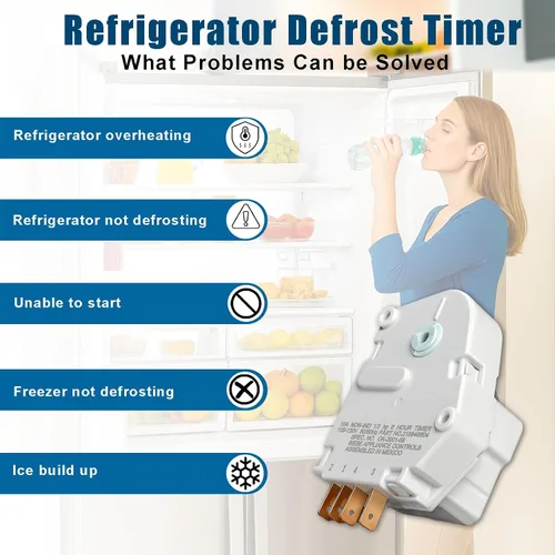 Vista 4 de AP2592907 - Temporizador de descongelación para refrigerador, 120 V, 6 horas, 21 minutos, temporizador 215846604 para refrigerador y congeladores