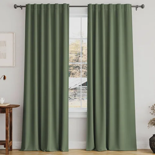 Vista 8 de Turquoize Cortinas Opacas con Aislamiento Térmico Paneles de Tratamiento de Ventanas con Bolsillo para Barra Paneles de Ventana para Ventanas