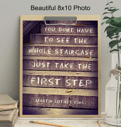 Vista 3 de Martin Luther King, MLK, Arte de Pared con Cita Motivacional - Póster Inspiracional, Imagen - Excelente Decoración para el Hogar u Oficina o Regalo