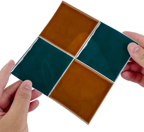Vista 20 de Alwayspon Adhesivo de vinilo brillante de ladrillo de Provenza, autoadhesivo para azulejos de pared de transferencia de salpicaduras para cocina