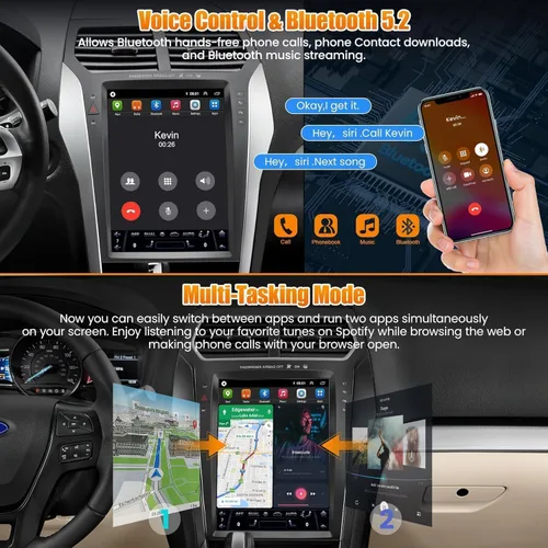 Vista 5 de para Ford Explorer 2011-2019 Radio de Coche Android 15 2+64 8 núcleos, Radio de Coche con Pantalla Táctil IPS de 12.1" Integrado GPS Inalámbrico