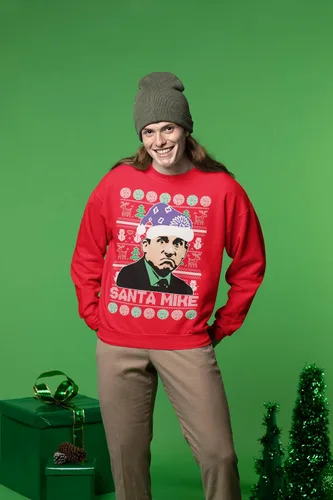 Vista 6 de Wild Bobby Santa Mike Michael Scott The Office Ugly Christmas Sweater Unisex Crewneck Graphic Sweatshirt