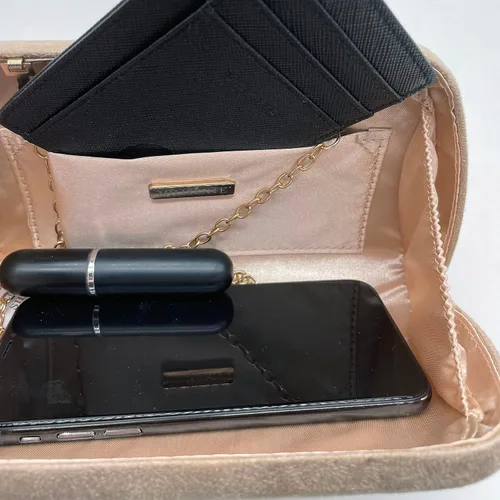 Vista 8 de Milisente Bolso de mano para mujer, de ante suave y sólido, bolso de mano de noche, bolso de hombro con cierre de hojas metálicas