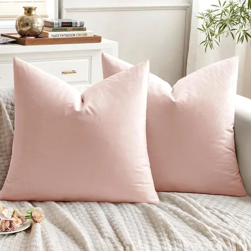 Vista 24 de EMEMA - Paquete de 2 fundas de almohada de terciopelo decorativas, fundas de cojín cuadradas suaves y sólidas para sofá, dormitorio, silla, Verde