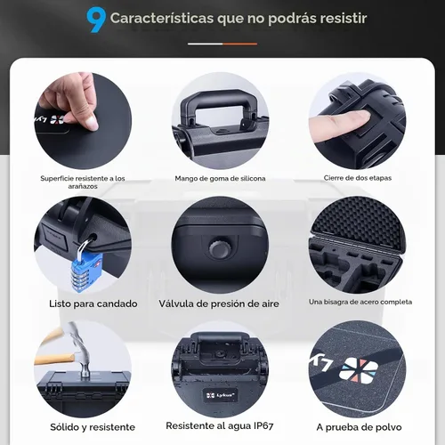 Vista 5 de Lykus Titan N200 - Carcasa rígida impermeable para DJI Neo 2 y controlador Estuche rígido