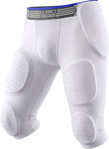 Vista 8 de Exxact Sports Battle - Faja de fútbol con 7 almohadillas para hombres y niños con bolsillo para tazas, pantalones cortos de compresión acolchados