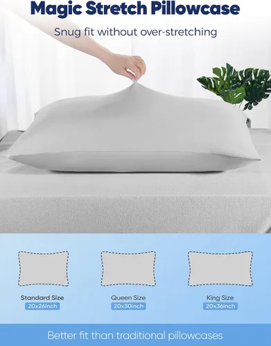 Vista 6 de Avolare Fundas de almohada de enfriamiento, paquete de 2 Arc-Chill Q-max>0.5 Funda de almohada tamaño King para verano, protector de almohada