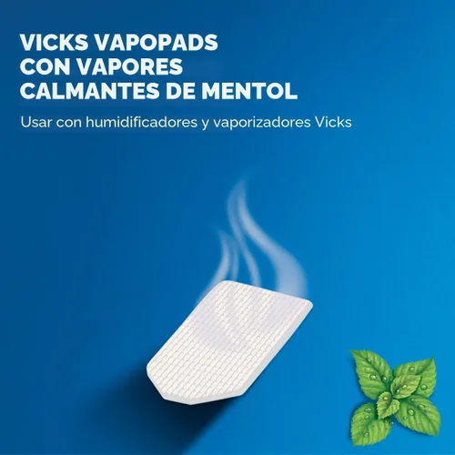 Vista 6 de Vicks VapoPads: almohadillas de vapor de mentol calmantes para humidificadores, vaporizadores, vaporizadores sin agua y enchufes, VSP-19, 6