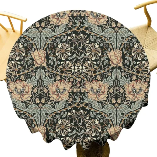 Vista 225 de Mantel Floral Retro de Pájaros, Diseño Original Bohemio William Morris Estampado Cubierta de Mesa para Hogar Picnic Fiesta Comedor Cocina William