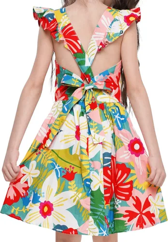 Vista 25 de Vestido de verano para niña, de algodón, con diseño floral