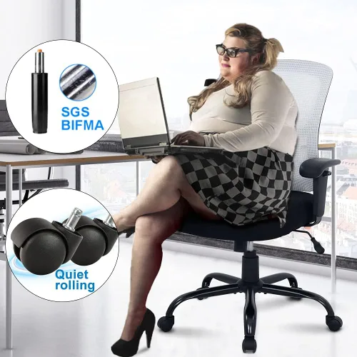 Vista 7 de Silla de oficina grande y alta, resistente, 400 libras, silla de escritorio para computadora con soporte lumbar, ergonómica, respaldo alto, silla