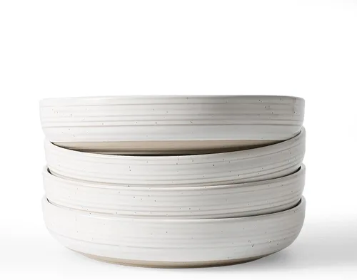 Vista 22 de famiware Milkyway - Juego de 4 cuencos para pasta, 33 onzas, hilo beige