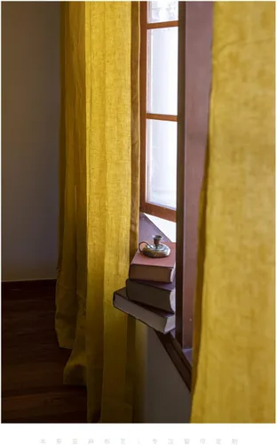 Vista 10 de Cortinas semitransparentes de 100 % lino para sala de estar, juego de cortinas largas plisadas de estilo bohemio neutro para decoración de casa