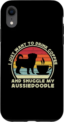 Vista 8 de iPhone 15 Coffee And Aussiedoodle For Men Women Aussiedoodle Dog Funny Case