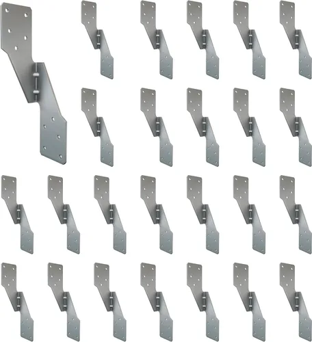 Vista 22 de 10 piezas de bridas para huracanes negras resistentes para vigas, correas para techos de huracanes de calibre 13, espesor de 2.2mm, ajustables