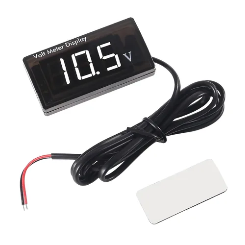 Vista 9 de Voltímetro digital de coche DC de 12 V, pantalla LED, 5-28 V, medidor de voltaje impermeable, medidor de audio para automóvil para motocicleta