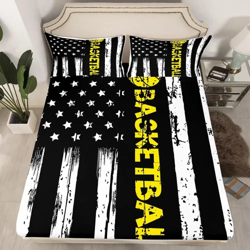 Vista 13 de Erosebridal Graffiti Rugby Ball Sheets for Boys Girls Colorful Rugby Helmet Fitted Sheet,Sports Kids Bedding Sets Football Game Bed Sets Twin 2 Piece