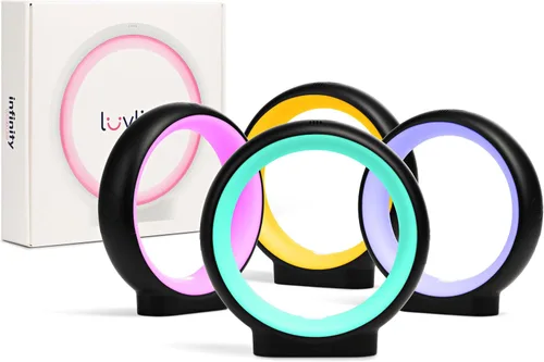 Vista 14 de LuvLink Infinity Voice v2 Send Sounds & Color - Lámpara de amistad galardonada (juego de dos, blanco)