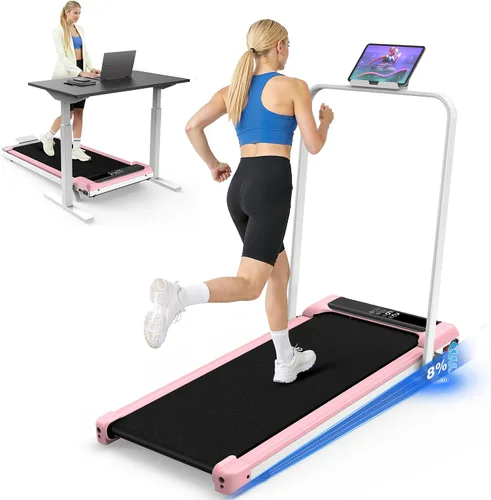 Vista 10 de Incline Walking Pad with Incline 8% & 2.5HP, Quiet Under Desk Treadmill≤35DB for Home Office, Upgraded Portable Treamill with High 350LB Capacity