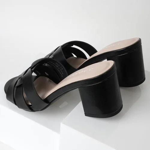 Vista 6 de J. Adams Nori Mules para mujer - Sandalias elegantes de tacón de bloque