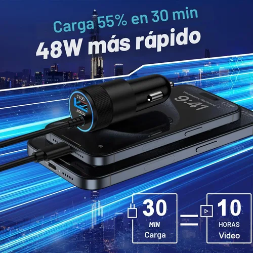Vista 2 de iPhone 17e 16e 17 Pro Max Cargador rápido USB C para iPhone 17e/17 Pro/17 Negro
