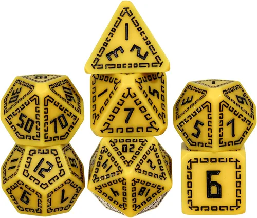 Vista 33 de Juego de dados de resina para DND, juego de 7 dados poliédricos negros D&D rellenos con papel de colores brillantes para juegos de rol