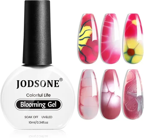 Vista 8 de JODSONE Esmalte de uñas en gel floreciente, 2 piezas de 10 ml de gel claro floreciente para mármol, acuarela, estampado floral, efectos de arte