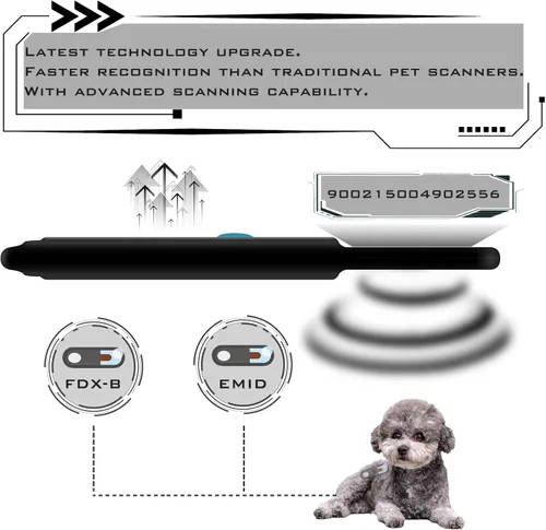 Vista 2 de Escáner de microchip Smoostart compatible con microchip FDX-B/EMID (15/10) 1000 Records Increased Huge Data Storage Upload to PC, Scanning