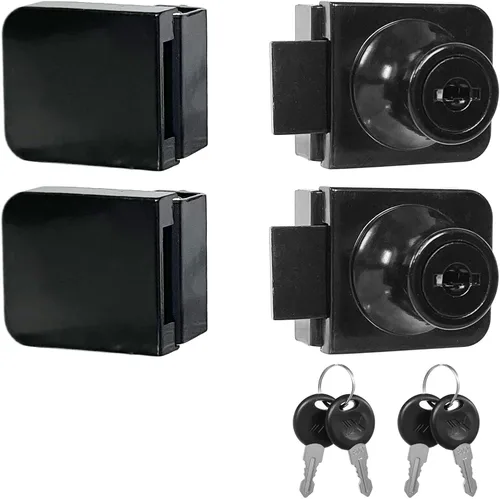 Vista 7 de Cerradura de gabinete de joyería de aleación de zinc, cerradura de puerta de vidrio, puerta individual, 2 llaves para vidrio de 0.21-0.31 pulgadas