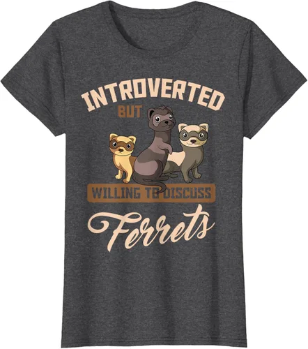 Vista 4 de Camiseta para amantes de los animales de los hurones, Negro, S