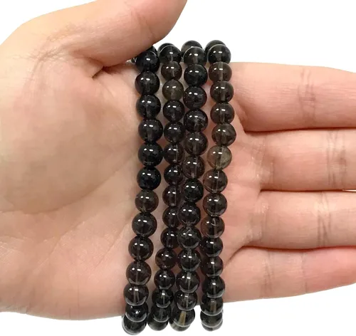 Vista 191 de Gem Avenue Handmade Round Bead Stretch Bracelet Unisex Natural Stone Beaded Jewelry for Men & Women, Elastic Wristband for Daily Wear