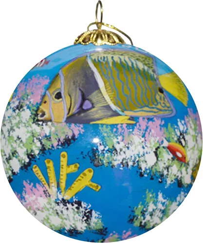 Vista 13 de Adorno de Navidad pintado a mano, vidrio soplado, adorno de árbol colgante, decoración navideña, Key West