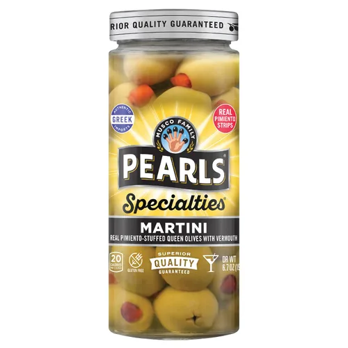 Vista 11 de Pearls Specialties - Aceitunas de reina griegas rellenas de queso azul, tarro de 6.7 onzas, paquete de 6, verificadas sin OMG, certificado Kosher