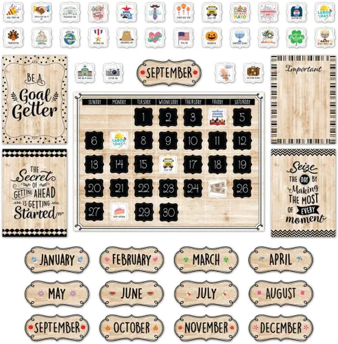 Vista 6 de Creative Teaching Press Bold & Bright - Juego de calendario, tablón de anuncios CTP y exhibición para el aula, 67 piezas