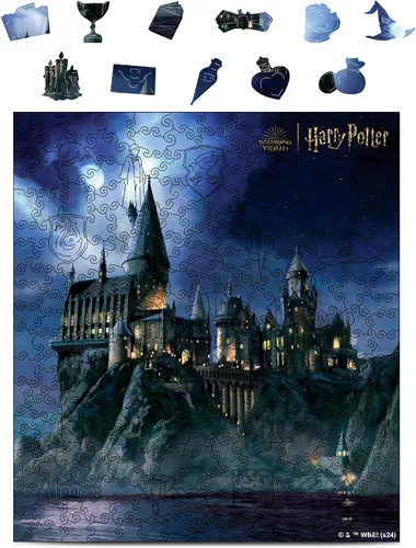 Vista 8 de CRAFTHUB Rompecabezas de Harry Potter – Castillo de Hogwarts A3 – Rompecabezas de madera para adultos – 155 piezas de formas únicas – Mercancía