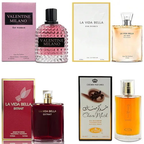 Vista 33 de AFLUXE Top Sales 4 Pieza Set de Perfume para Mujer Combo Eau de Parfum Spray Natural, Fragancia Duradera para Mujeres Kiara Mango Punch & Sarah Pink