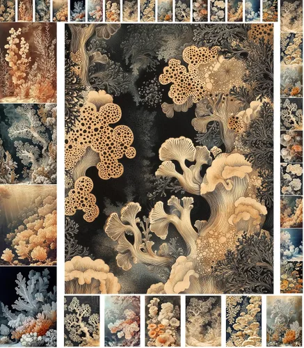 Vista 20 de Paquete de papel Decoupage (35 hojas de 6 x 8 pulgadas) bayas de otoño: hojas naranjas y rojas con bayas vibrantes y follaje dorado en diseños