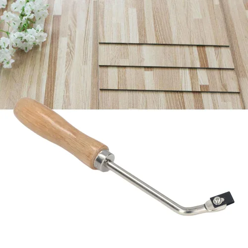 Vista 3 de Groover Beech, cuchillo ranurado de madera de acero para ranurado de madera para piso de plástico de PVC, cuarto de luna plana con moldura