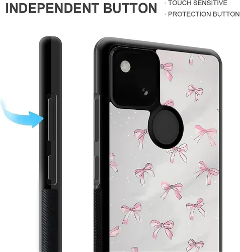Vista 1652 de Compatible con Google Pixel 4A 5G Mobile Case Creative Acrylic Panel trasero Silicona Protección Grip especialmente diseñado para Google Pixel 4A 5G