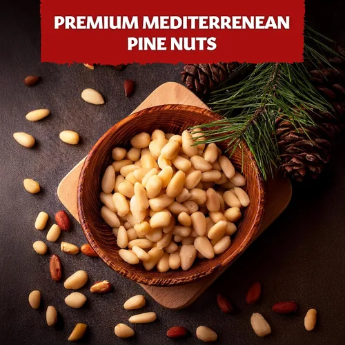 Vista 7 de Eastanbul Piñones mediterráneos turcos, 2.8 onzas, piñones frescos para pesto, ensaladas, crudo sin sal, piña, humus, piñoli para hornear, pinenuts