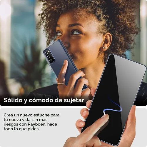 Vista 7 de Rayboen Funda para Samsung Galaxy S20 FE con 2 protectores de pantalla suaves, transparente y antiarañazos, parte trasera de policarbonato duro 1