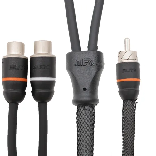 Vista 12 de Elite Audio Serie Premium 1.5 pies. Cable RCA de audio para auto de 2 canales – Blindado doble, cobre libre de oxígeno, cable de audio reductor