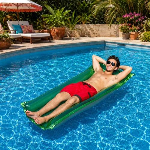 Vista 3 de Flotador De Piscina Reflectante Inflable De Sol Tanner - 72" - Verde