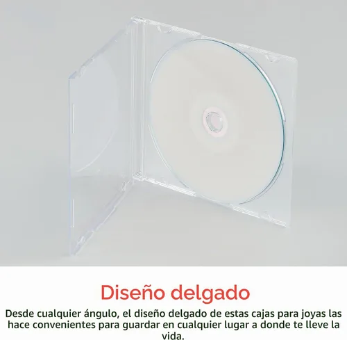 Vista 3 de Verbatim - Estuches para CD, DVD y Blu-Ray transparentes, delgados, 5.2 mm – Paquete de 25