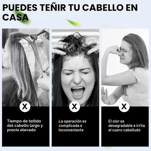 Vista 3 de IIIMEIDU Champú de tinte para cabello negro 3 en 1 para cabello gris, champú de ingredientes herbales para teñir el cabello negro para mujeres